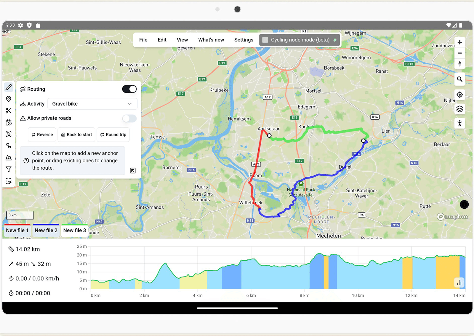 De gpx.tours interface.