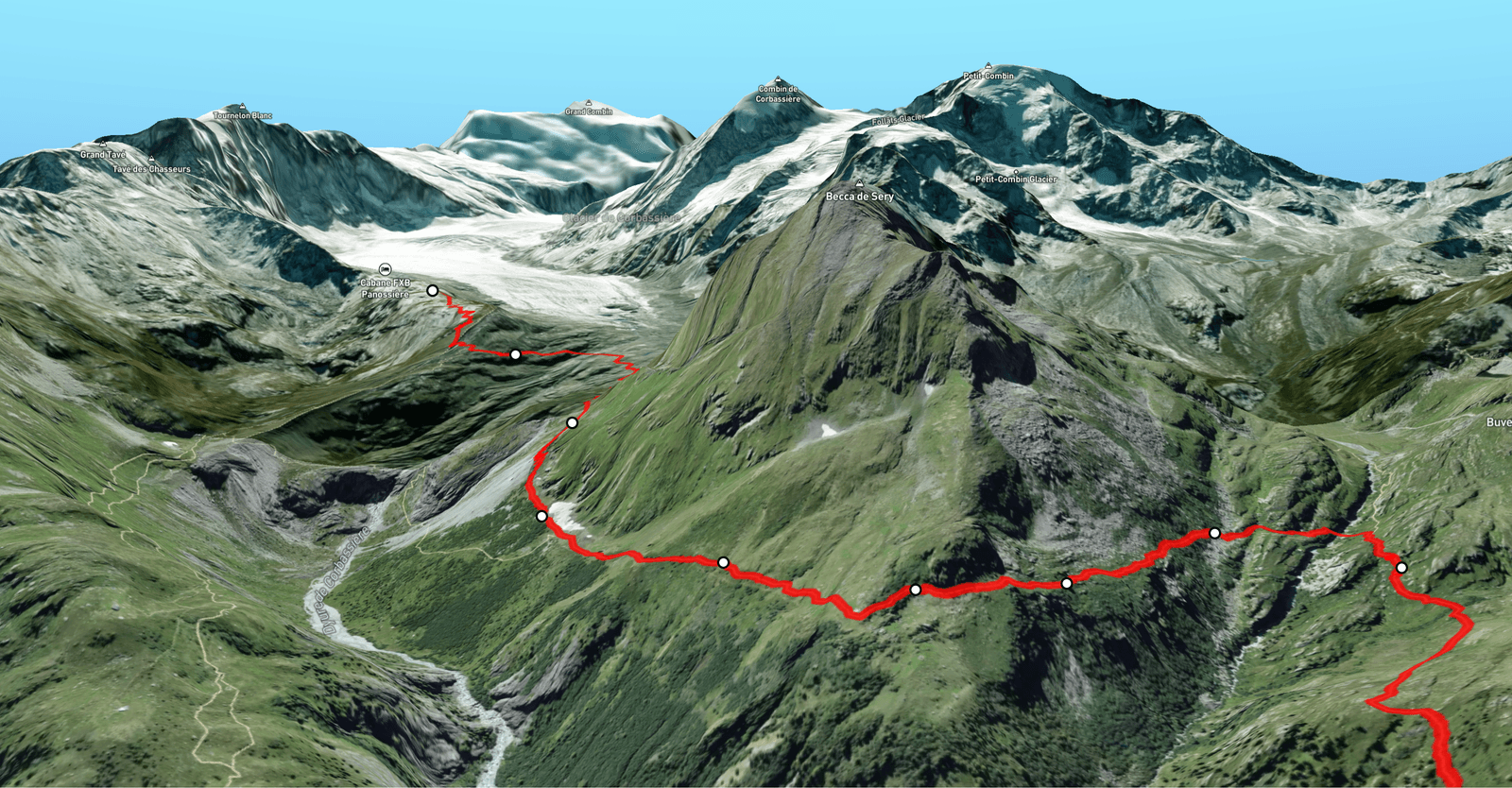 Screenshot of the gpx.tours map interface